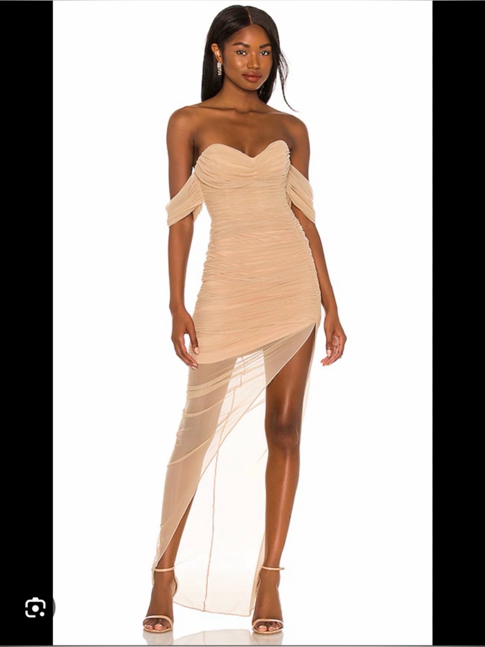 Nookie dita mesh gown in nude